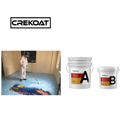 Revestimento de piso de resina epoxi não tóxica com baixo odor Pintura 3D de piso epoxi Longevidade