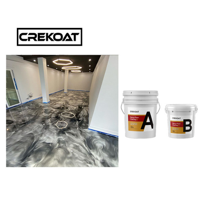 Assoalho branco metálico comercial da resina de cola Epoxy que reveste o revestimento superior claro