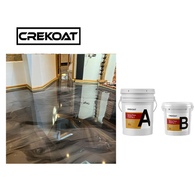 Assoalho branco metálico comercial da resina de cola Epoxy que reveste o revestimento superior claro