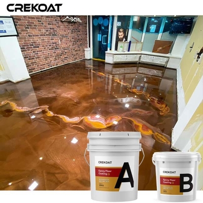 Assoalho metálico de alto brilho da cola Epoxy que reveste ajustes comerciais Lava Like Appearance