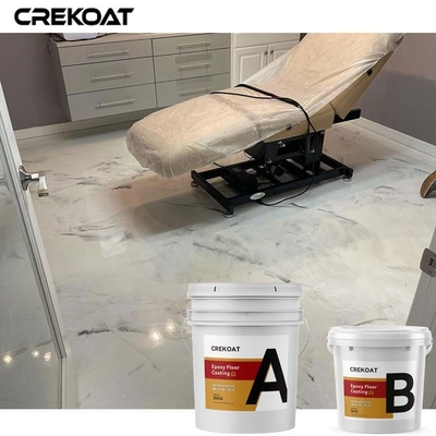 Assoalho metálico de mármore branco da cola Epoxy que reveste o nivelamento inodoro de alto brilho do auto