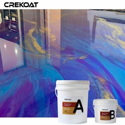 Revestimento de pavimentos por epoxi metálico roxo durável para ambientes residenciais e comerciais