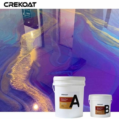 Revestimento de pavimentos por epoxi metálico roxo durável para ambientes residenciais e comerciais