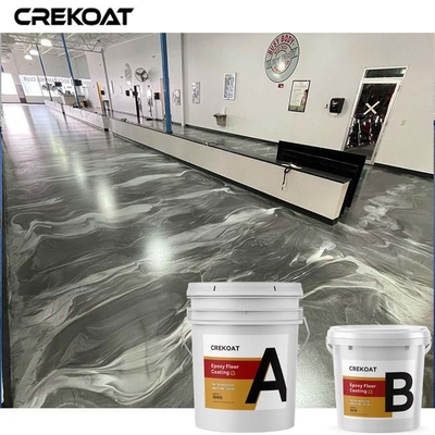 O revestimento metálico residencial do assoalho da cola Epoxy cria efeitos tridimensionais