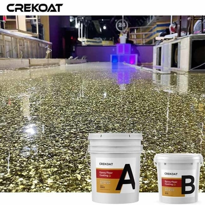 Assoalho metálico concreto lustrado da cola Epoxy que reveste o revestimento de alto brilho sem emenda