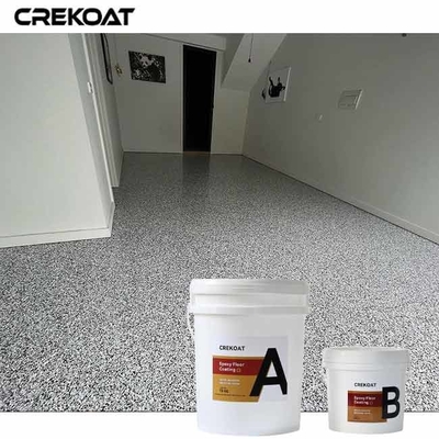 Revestimento de concreto epoxi poliespártico com flocos decorativos de quartzo para um visual único