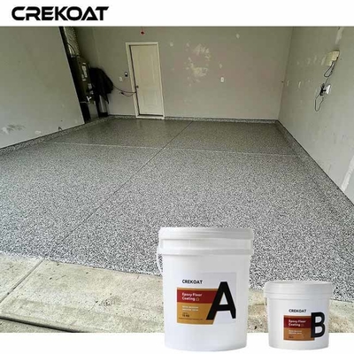 Pintura de garagem com flocos de resina epoxi e revestimentos poliespárticos